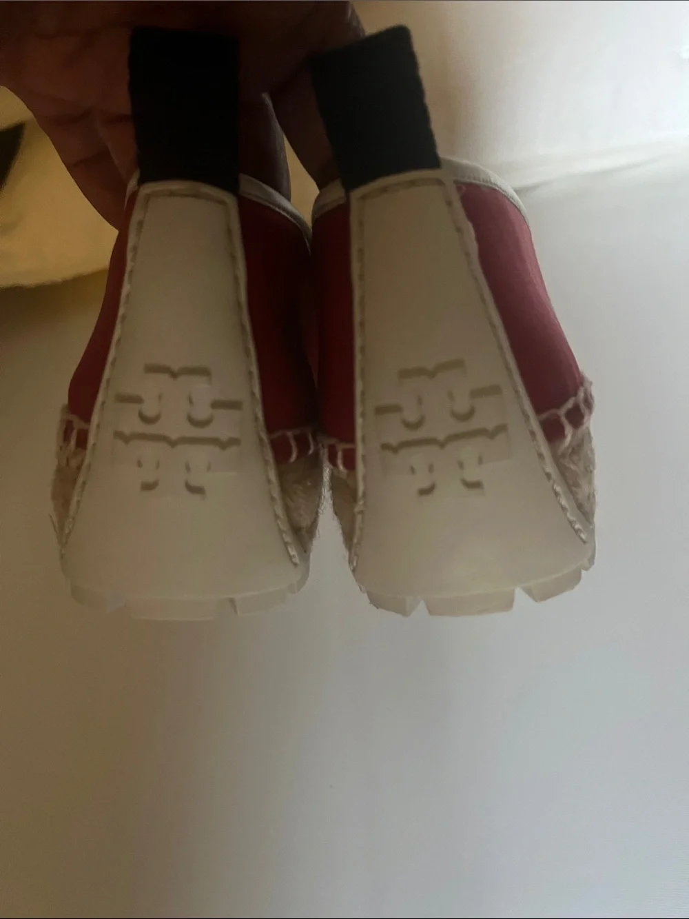 Women’s Size 8.5 M Tory Burch Red Logo Slip-On Espadrilles